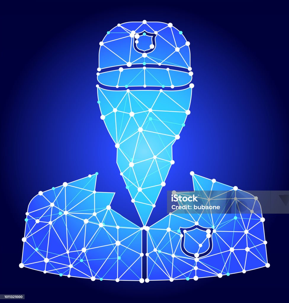 Security Guard Blue Triangle Node Vector Pattern Stock Illustration ...