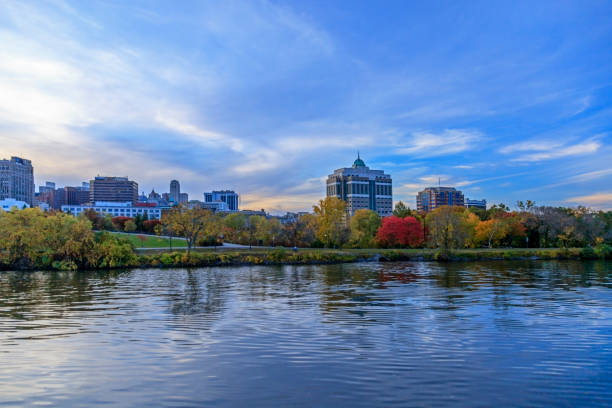 Albany Viewed from the Hudson River stock photo
