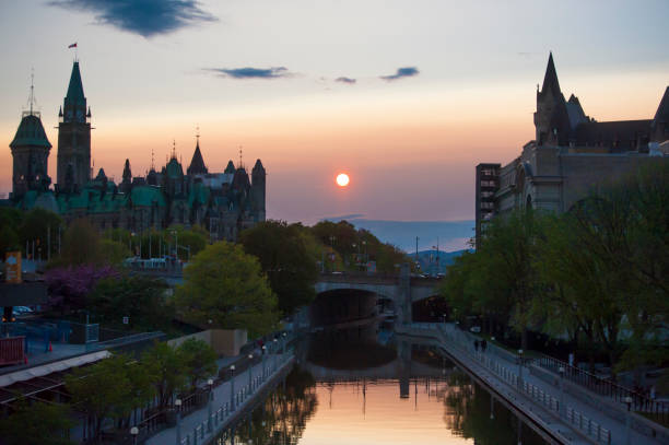 istock Sundown over Ottawa with Rideau canal 1011332476