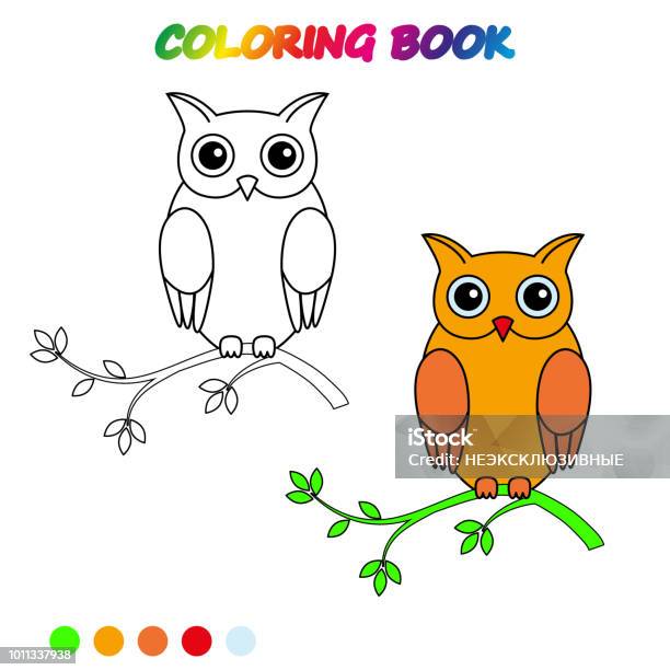 Owl Coloring Page Worksheet Game For Kids Coloring Book Vector Cartoon Illustration Stock Illustration - Download Image Now