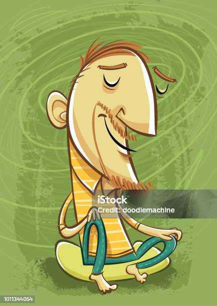 Meditation And Mindfulness Stock Illustration - Download Image Now - Buddhism, Characters, Zen-like