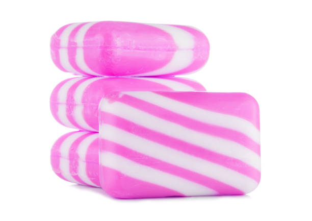 istock group of pink soap Isolated on white background 1011349690
