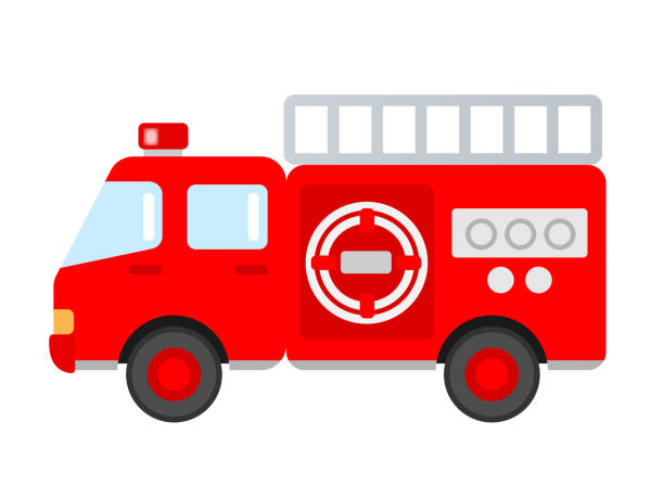 wóz strażacki - fire engine flash stock illustrations