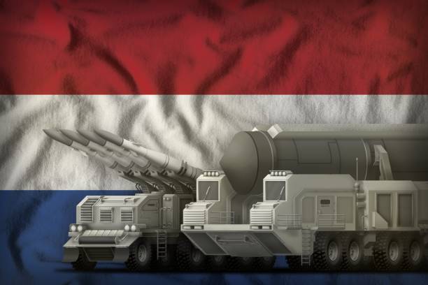 istock Netherlands rocket troops concept on the national flag background. 3d Illustration 1011354622