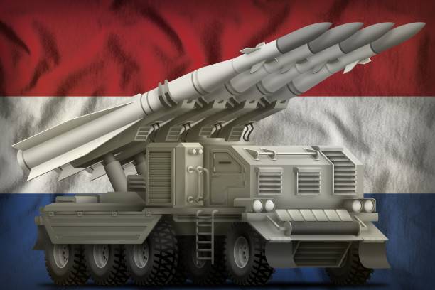 istock tactical short range ballistic missile on the Netherlands national flag background. 3d Illustration 1011354760