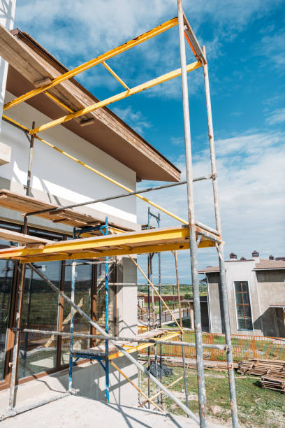 istock scaffolding of construction site of modern building 1011361478