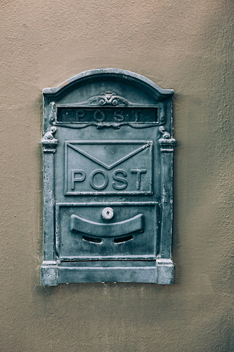 Traditional iron retro postbox for letters.