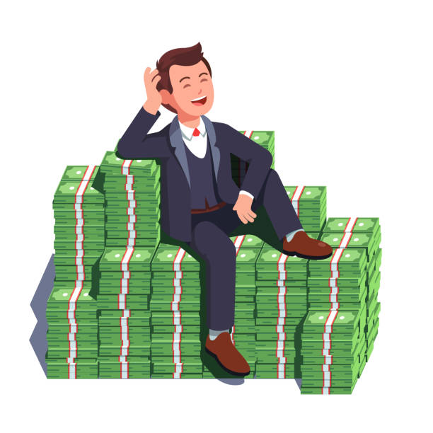 552 Sitting On A Pile Of Money Illustrations & Clip Art - iStock