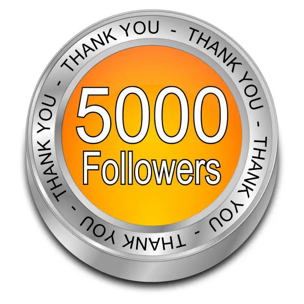 Photo of 5000 Followers Thank you - 3D illustration
