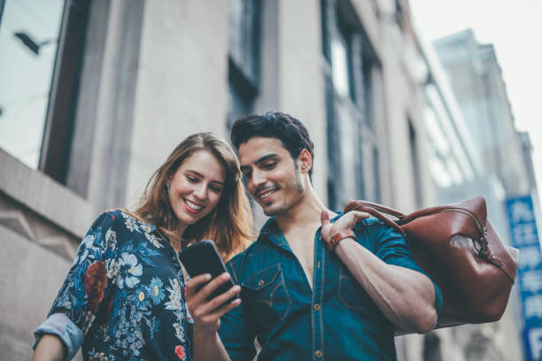 istock Charming couple in city 1011371786
