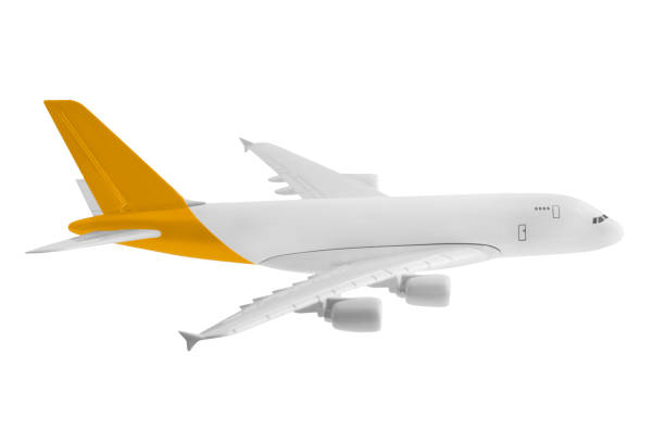 istock Airplane with yellow color, Isolated on white background. 1011371842