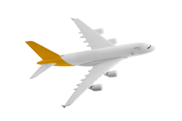 istock Airplane with yellow color, Isolated on white background. 1011371894