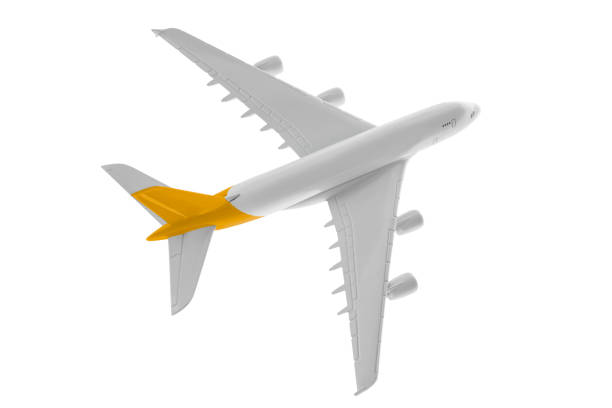 istock Airplane with yellow color, Isolated on white background. 1011371896