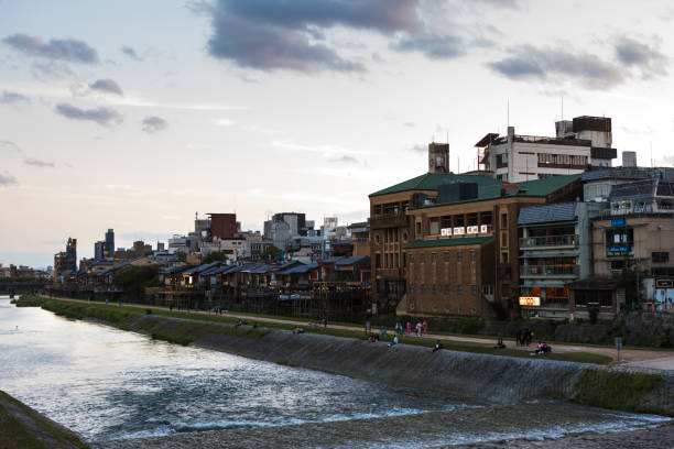 istock Kamo River at Sunset in Kyoto, Japan 1011375588