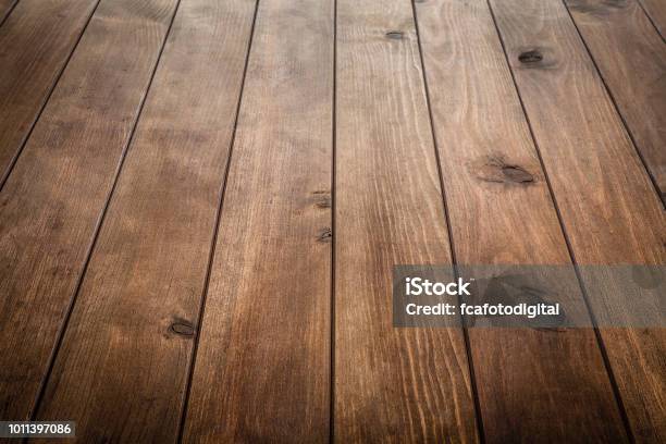 Empty Wooden Table With Vertical Stripes Stock Photo - Download Image Now - Table, Wood - Material, Backgrounds