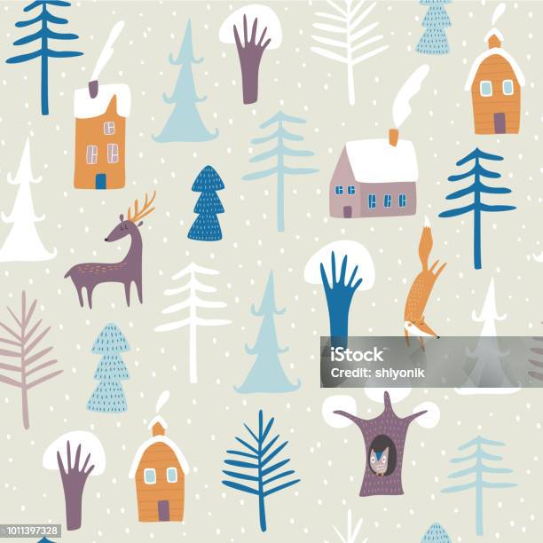 Winterpattern Stock Illustration - Download Image Now - Cozy, Pattern, Art