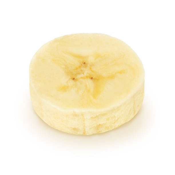 Banana slice isolated on a white.
