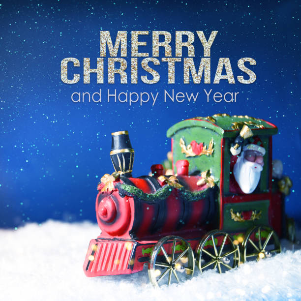 istock Christmas Holiday background with train 1011404660