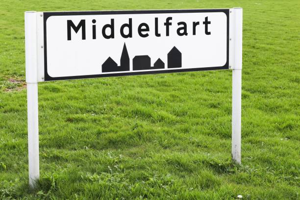 istock Middelfart city road sign in Denmark 1011408924