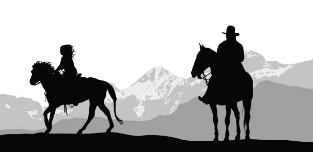 illustrazioni stock, clip art, cartoni animati e icone di tendenza di andatura canter catena montuosa - mountain mountain range rocky mountains silhouette