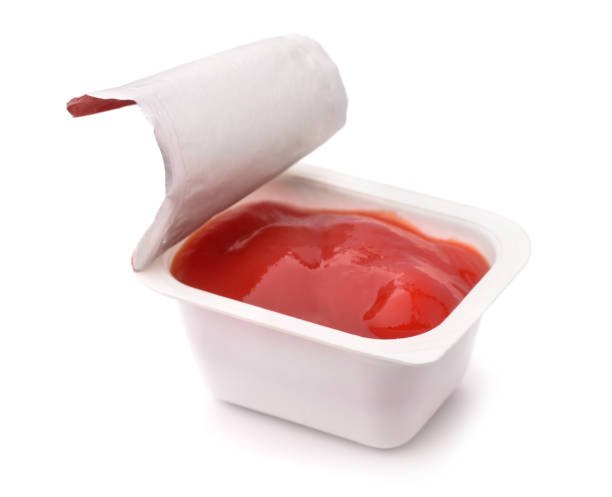 ketchup-dip-paket - sachet stock-fotos und bilder