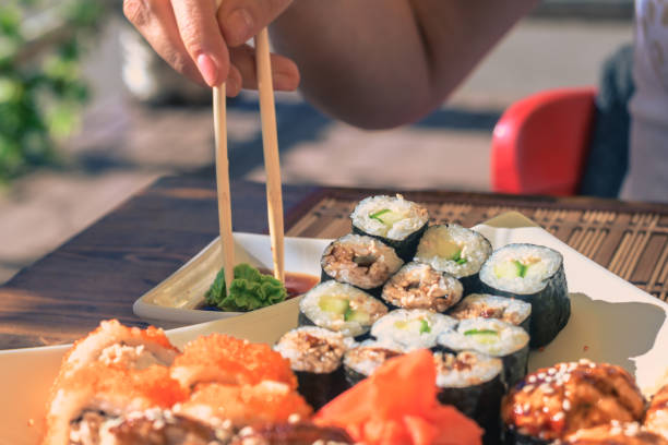 istock Sushi in street cafe 1011442822