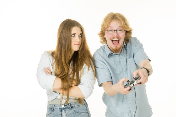 istock Woman is angry at playing man 1011447826