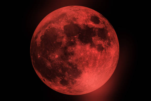 Blood moon - full Lunar Eclipse in the night sky Blood moon - full Lunar Eclipse in the night sky lunar eclipse stock pictures, royalty-free photos & images