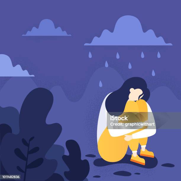 Depressed Person Stock Illustration - Download Image Now - Suicide, Prevention, Depression - Sadness