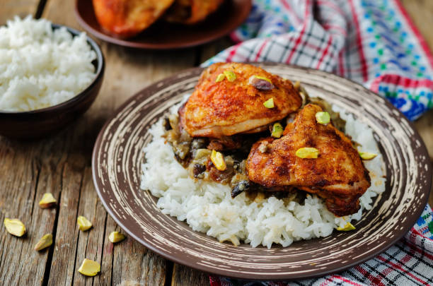 istock Moroccan spiced chicken with dates and aubergines 1011490002