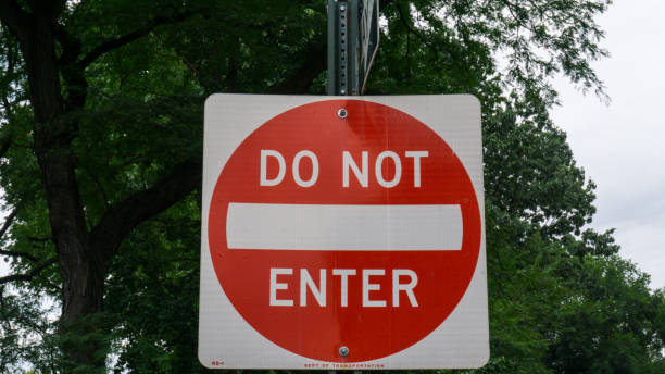istock Do not enter sign in park 1011491088