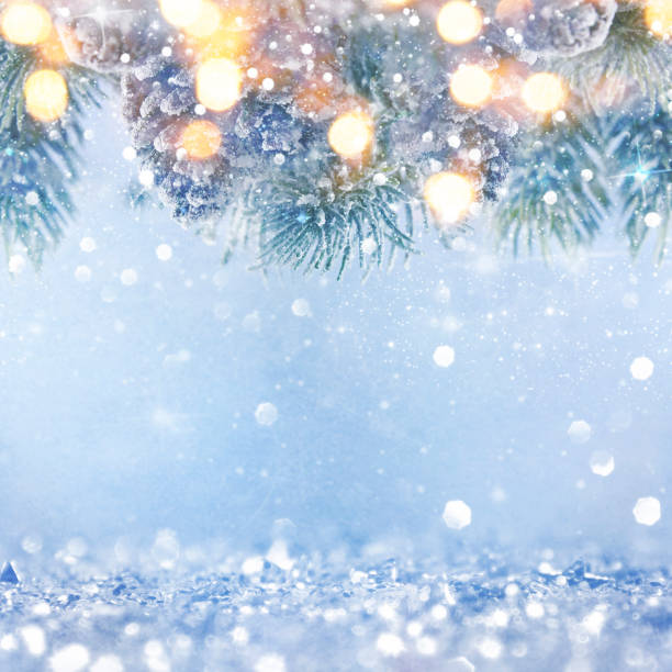 istock Christmas light background.  Holiday glowing backdrop. Defocused Background With Blinking Stars. Blurred Bokeh. 1011493956