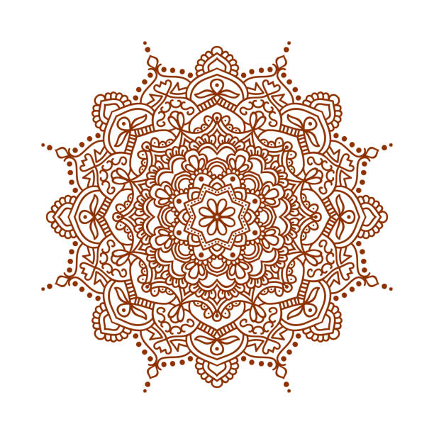 Vector round ornament Mandala geometric round ornament,, circular abstract pattern. Hand drawn decorative vector design element henna stock illustrations