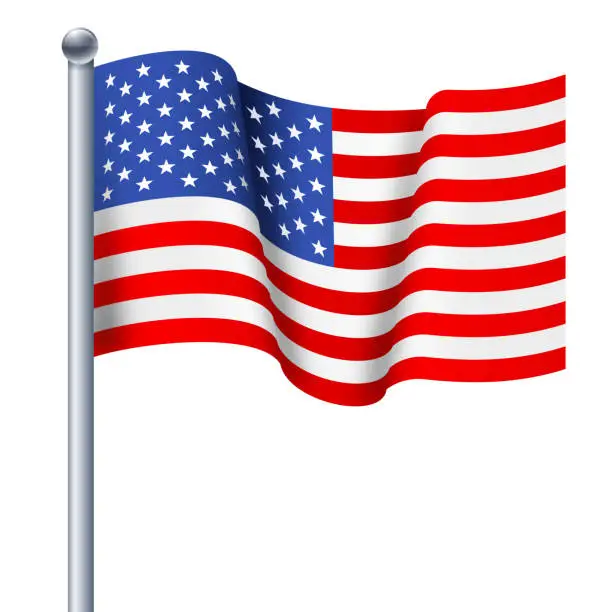 Vector illustration of United States Flag