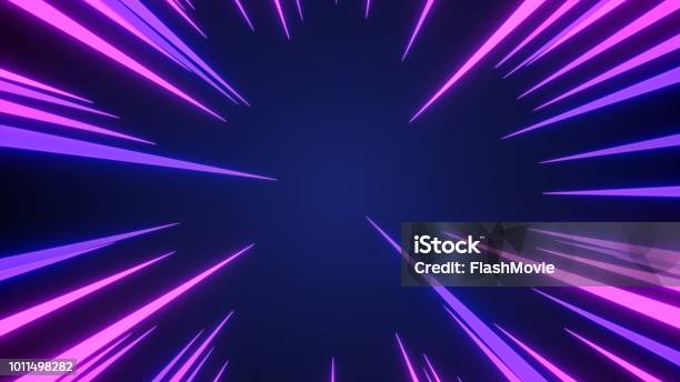 Anime Background Of Comic Speed Radial Background 3d Illustration Stock Photo - Download Image Now