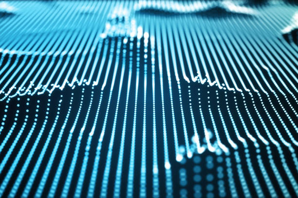 istock Blue colorful modern design of sound wave 3d illustration 1011498286
