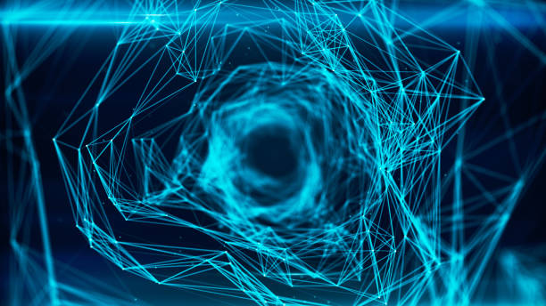 istock 3d illustration Flying Through Digital Data Tunnel made of digital nodes and connection paths 1011498676