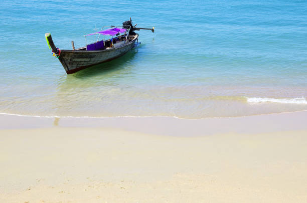 istock Tropical beach, longtail boats, 1011502666