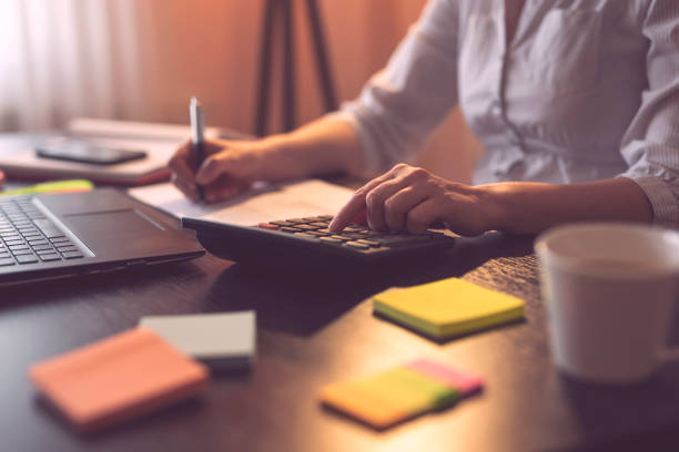 istock Female accountant working in a home office 1011513754