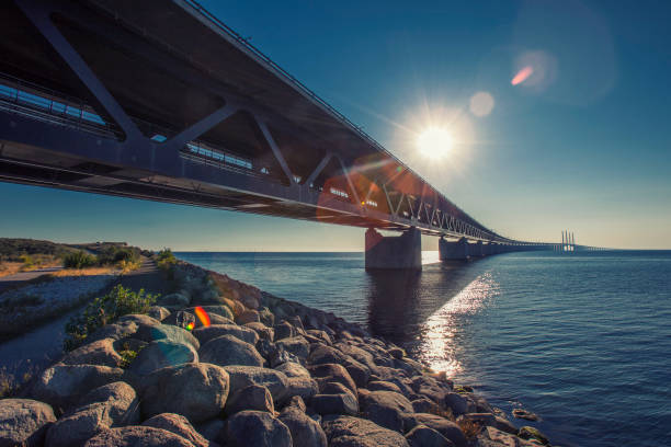 istock oresunds bridge on sunset time 1011517924