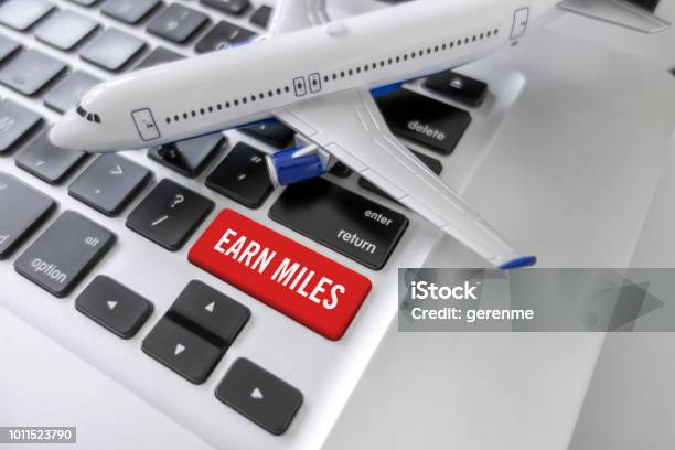 Earn Miles Stock Photo - Download Image Now - Commercial Airplane, Mile, Airplane