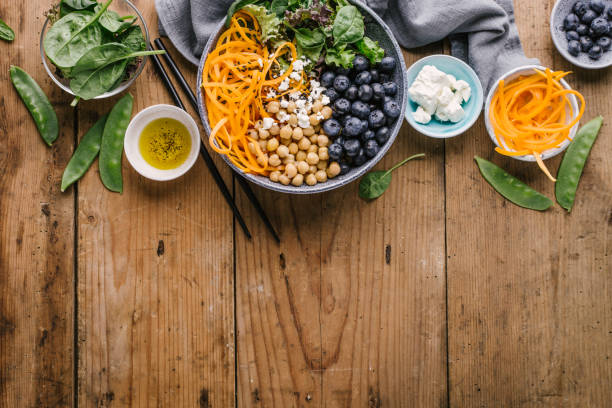istock Ingredients for Buddha bowl salad with fresh vegetables 1011539114