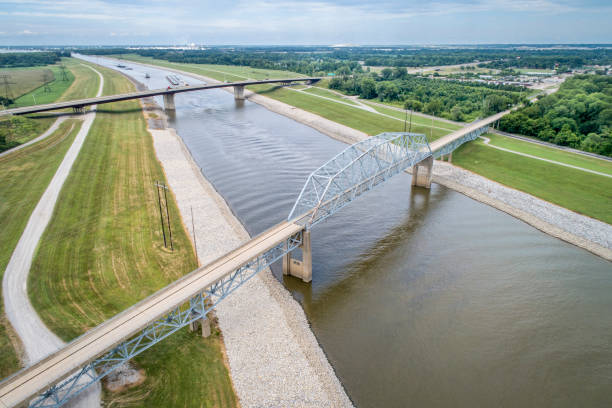 istock bridges over Chain of Rocks Canal 1011542544
