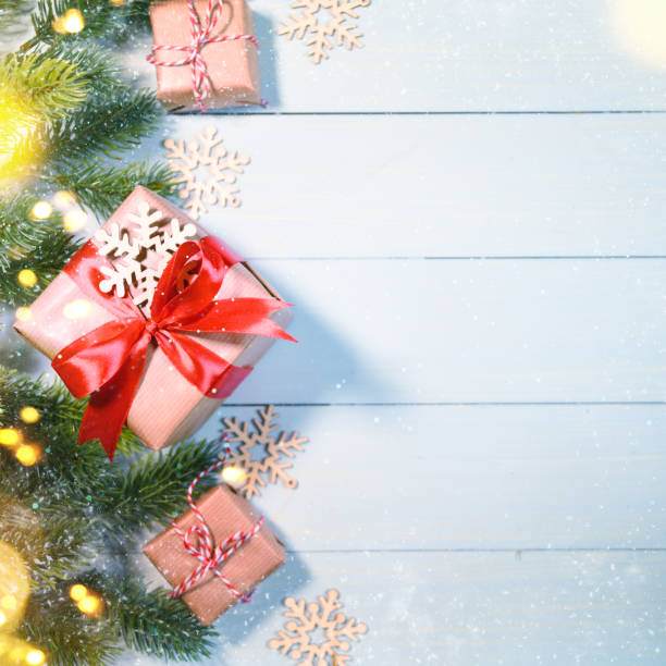 istock Christmas Holiday background with gift box 1011542860