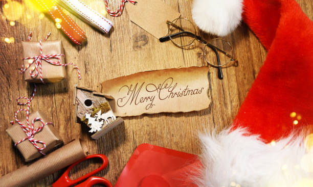 Christmas wooden background