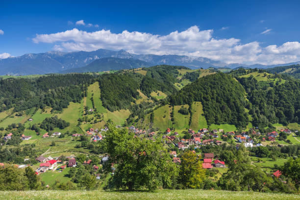 istock Carpathian mountains summer landscape with blue sky and clouds, natural background. Panoramic view 1011559460