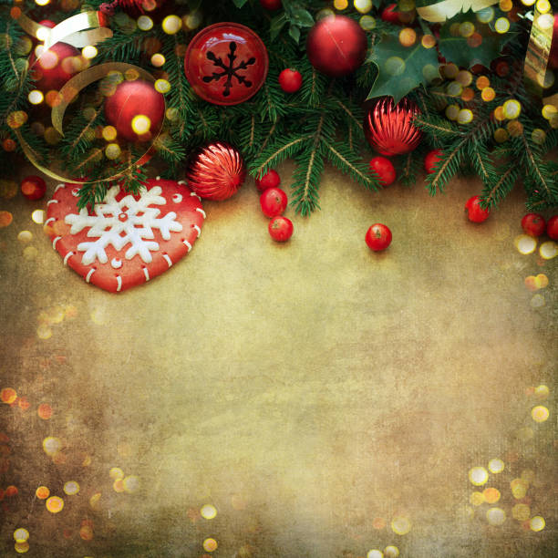 istock Christmas Retro Card border design 1011564768