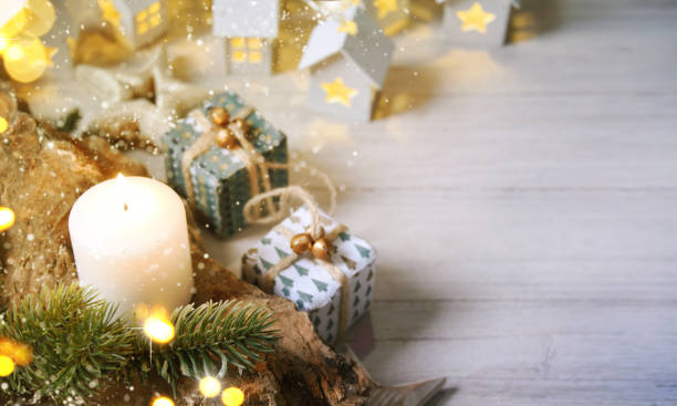istock Cosy and soft winter background, knitted sweater and lights 1011567654