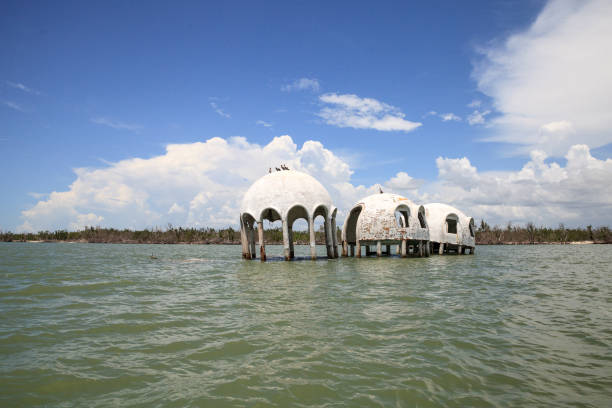 istock Blue sky over the Cape Romano dome house ruins 1011598516