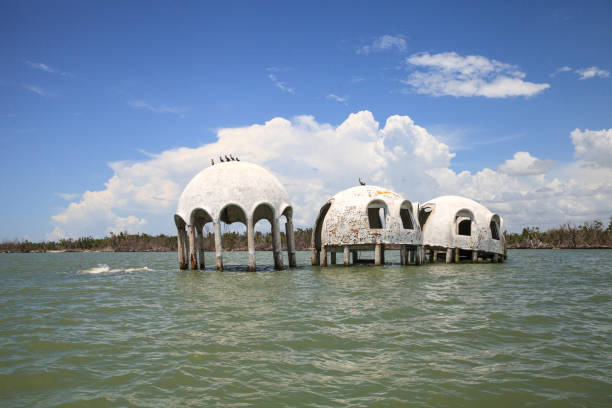 istock Blue sky over the Cape Romano dome house ruins 1011598592